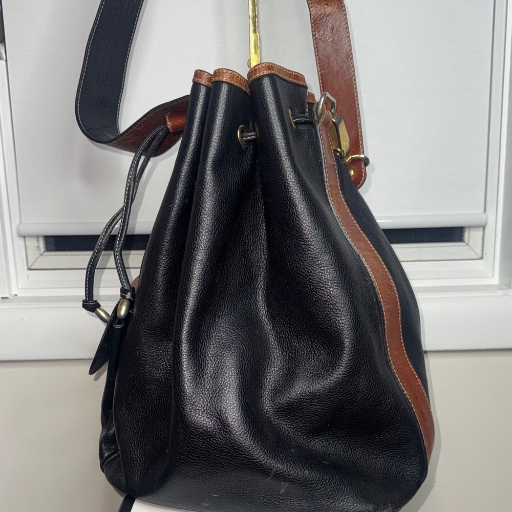Bally Black and Brown Hobo Bucket bag